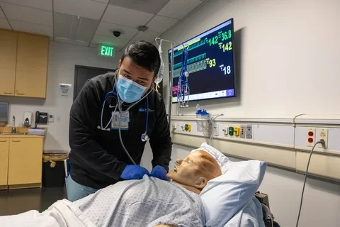 Medical Student During High Fidelity Simulation Session