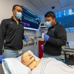 UCLA medical students participating in simulation scenario