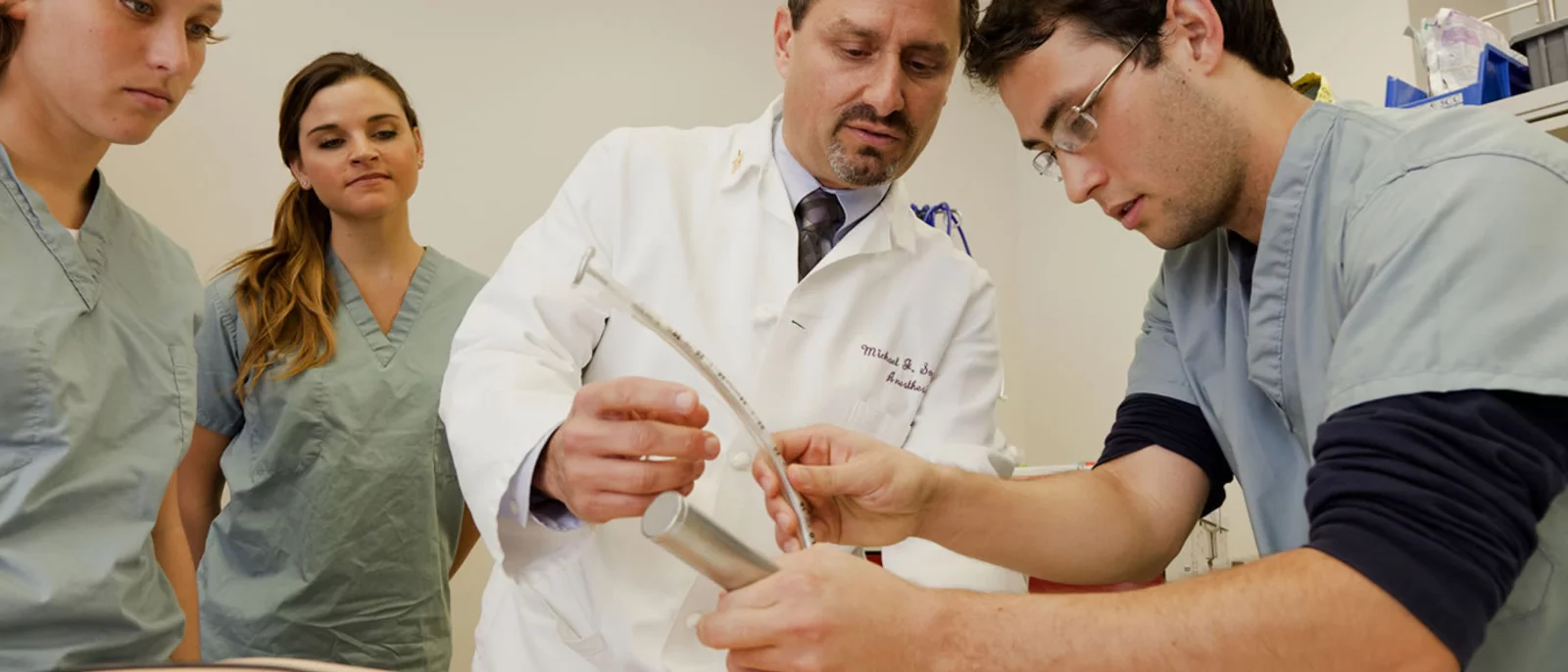 Doctor training student